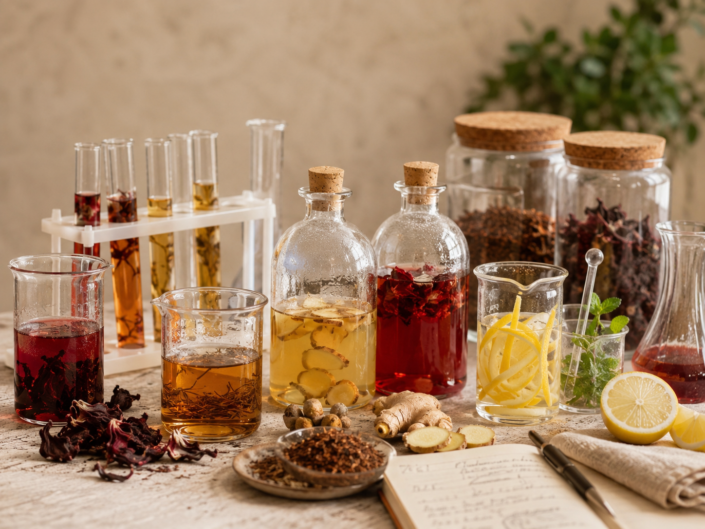 Recherche et élaboration artisanale des recettes, ingrédients naturels et équilibre des saveurs.